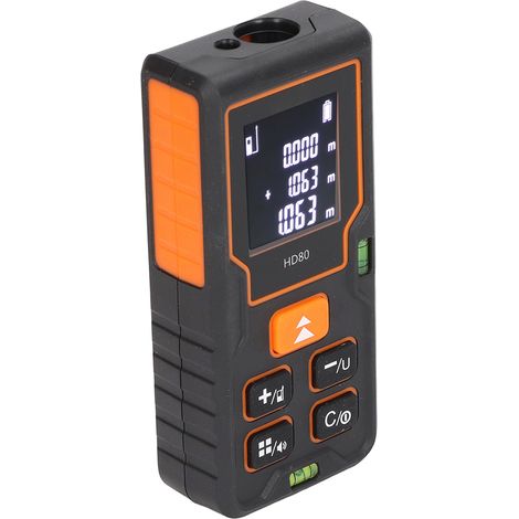 Télémètre HD80 à laser infrarouge, règle électronique portative avec pile incluse, mesure de distance précise pour usage extérieur et intérieur (1/5)