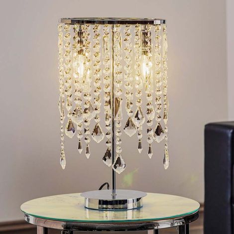 [GEBRAUCHT] B-Ware Euluna Tischleuchte Laila Schreibtischlampe E14 mit Kristall-Behang zweiflammig (1/2)