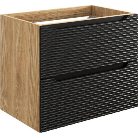 Meuble sous-vasque 70 cm - H 57 x L 70 x P 46 cm - Wavy Black - Livraison gratuite