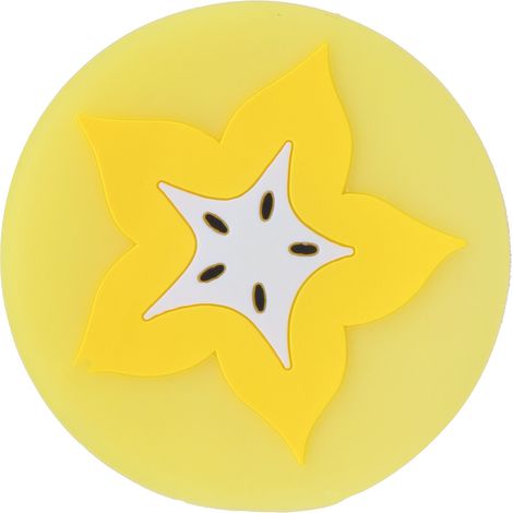Sous-verre en silicone en forme de fruit, support de boisson antidérapant pour table - Carambole (1/5)