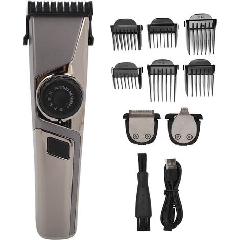 Tondeuse à cheveux électrique multifonctionnelle avec écran numérique, lavable et réglage précis, pour une utilisation à domicile ou en salon de coiffure. (1/5)