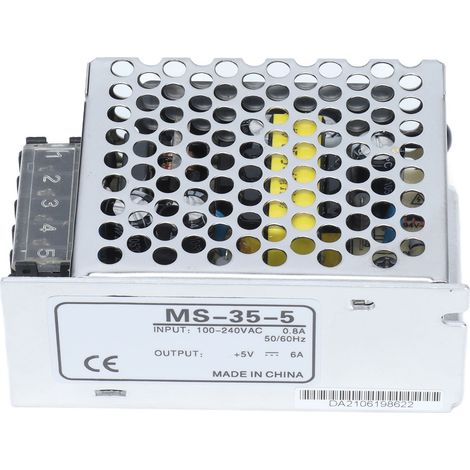 Bloc d'alimentation à découpage 35W 100-240V CA boîtier aluminium MS-35-5 pour caméra surveillance ruban LED imprimante 3D avec protection court-circuit surcharge surtension (1/5)