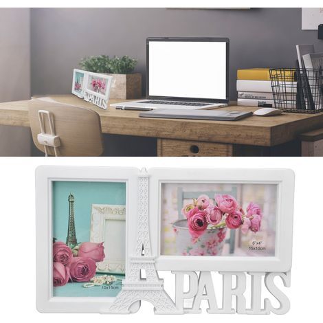 marcos de fotos rectangulares decorativos para bodas, dormitorios y fiestas, con 2 ganchos. (1/5)