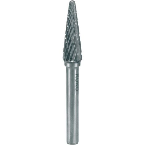 Fraise sur tige en carbure Ruko, forme L, cône rond (KEL) Diamètre 8,0 mm L1 min 60 mm (1/2)