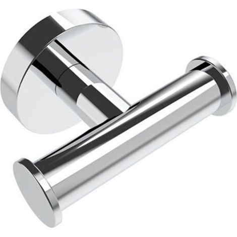CCYKXA 1 pcs Double Patère Murale Ronde Crochet Porte Serviette Salle de bain Finition Chrome (1/4)