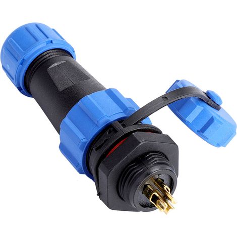 Connecteur Étanche SP13 3 Broches Prise Femelle Mâle Plastique IP67 pour Extérieur (1/5)