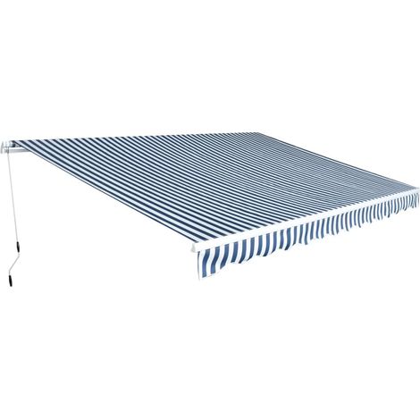 Store banne à bras articulés 450 cm bleu/blanc