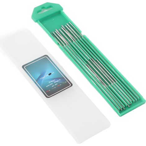 10 électrodes tungstène cérium WC20 gris TIG DC, pointe 1,6x150mm, pack de 10 pour soudure à l'arc. (1/5)