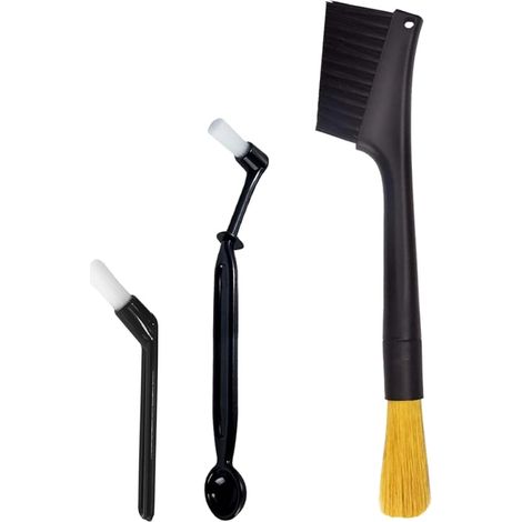 Juego de 3 cepillos de limpieza para cafeteras ULTECHNOVO, accesorio compatible con todas las máquinas de espresso, cepillo ergonómico para limpiar rincones de difícil acceso. (1/5)