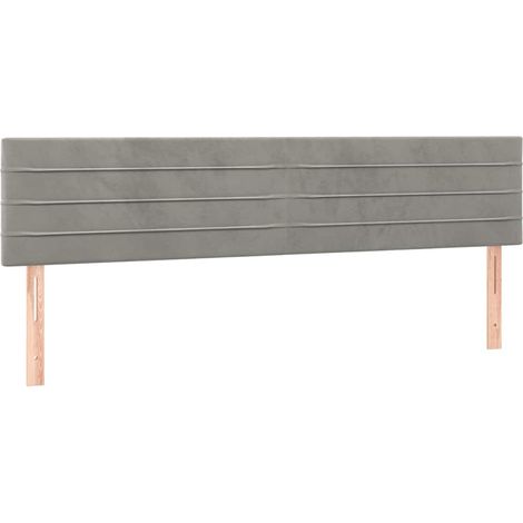 vidaXL Cabecero de cama terciopelo - Cabeceros terciopelo gris claro 200x5x78/88 cm (1/5)