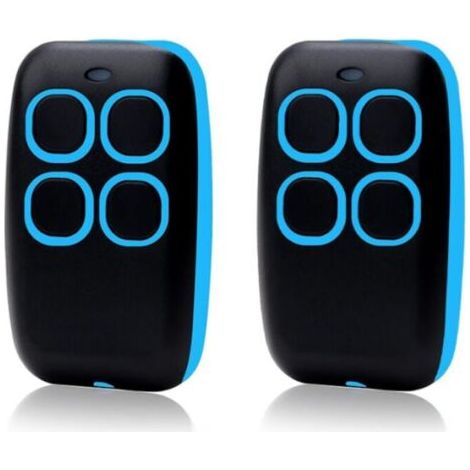 Telecomando universale 4 in 1 a 2 pezzi per cancelli e garage – Telecomando multifrequenza Rolling Code da 280 a 868 MHz, programmatore autoapprendente con elenco di compatibilità