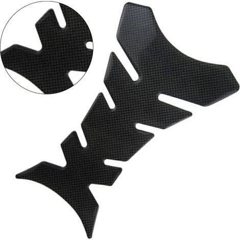 Autocollant réservoir moto style carbone crâne, protège-réservoir décalcomanie universelle 19,7x13,4x1cm (1/5)
