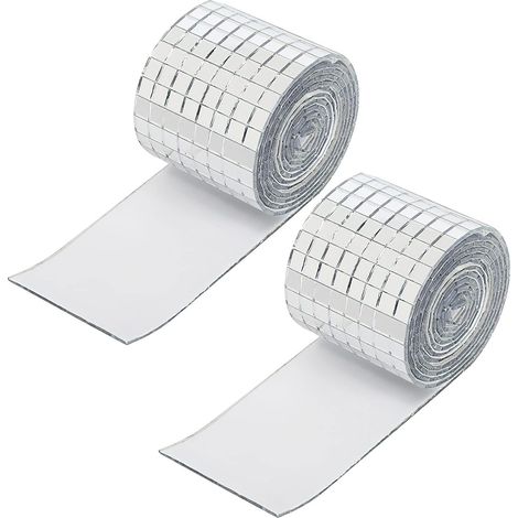 3200pcs Mini Carreaux Mosaïque Carrés Verre, Miroirs Carreaux de Mosaïque Autocollant Mosaique Verre Mosaique Carrelage Argent Miroir Autocollant pour Boule a Facette Muraux Restaurant Bain Hôtel (1/5)