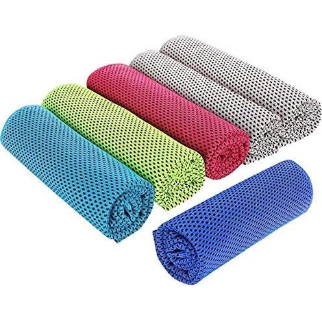 6 Stück Kühlhandtücher Eishandtuch Kühlhandtuch Gym Handtücher 80 x 30 cm Mikrofaser Handtuch Cool Towel Sofortige Kühlung für Yoga Gym Camping Wandern Radfahren Golf Fußball Reisen Outdoor Sport (1/5)