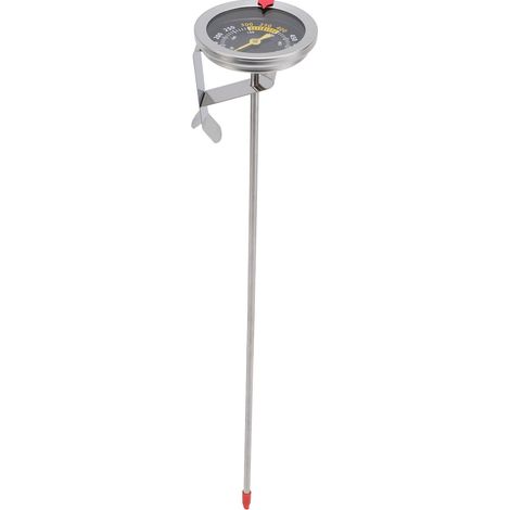 Thermomètre à bonbons pour friture, tige en acier inoxydable, cuisson de la viande pour barbecue à dinde, cadran de 2,1 pouces, sonde de 11,81 pouces (1/5)