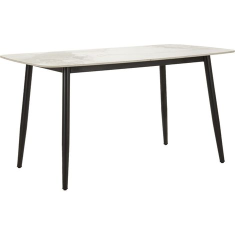 Table Salle à Manger "Josh" 138cm Noir & Blanc (1/5)