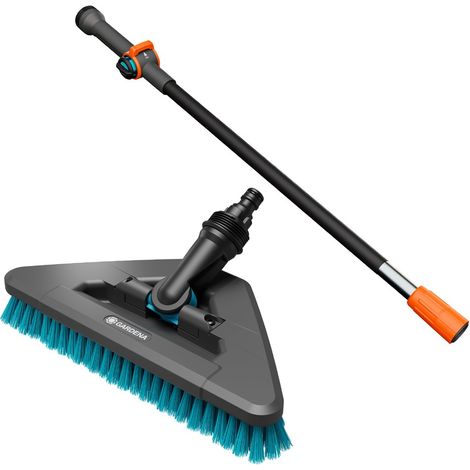 Gardena Cleansystem Handle Brush Hard Flex Corner Angled Patio & 90cm Handle (1/5)