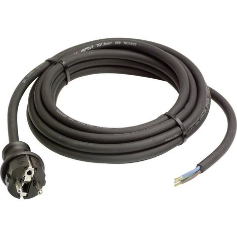 As Schwabe Cable de conexión de goma 15 m negro 3G1,5