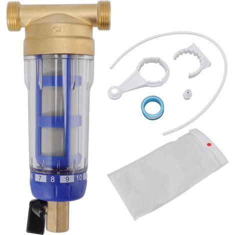 Filtre à eau de sédiment de rotation de toute la maison, tête en cuivre raffinée, préfiltre de sédiments de rotation (1/5)