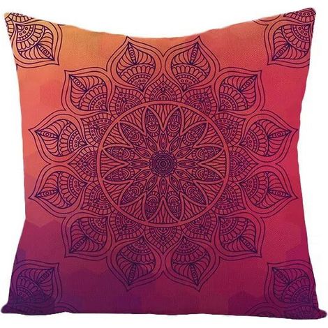 Taie D'oreiller - Coton Lin - Double Face - Pour Canapé Fauteuil Lit Voiture Intérieur Extérieur - 40x40 cm (1/5)