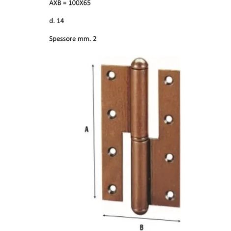 CERNIERA ALDEGHI ART. 107 A LIBRO PIANA MM. 100 X 65 BRONZATA  DESTRA