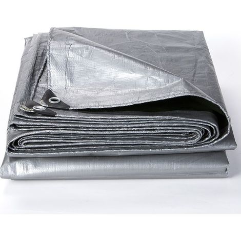 Bâche de Protection en PE Bâche Imperméable et Résistante, Couverture Étanche Bâche pour Bois Housse de Protection avec Gris, 3x4m (1/3)