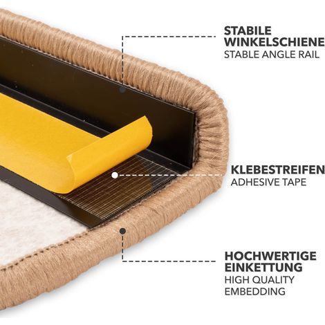 Stufenmatten Alto Beige 23,5 x 65 cm Halbrund