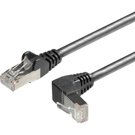 Cavo patch Cat6a / s/ftp (pimf) cable spina rj45, dritto a spina rj45, angolato verso l'alto, 0,5 m (1/3)