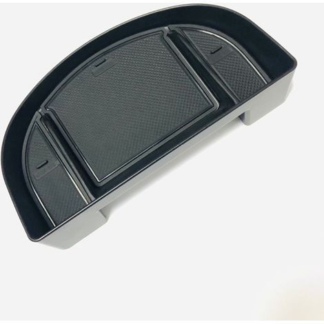 1 set. Color: Black. Material: ABS. Storage box behind the center console screen. (Car interior storage box) (1/4)