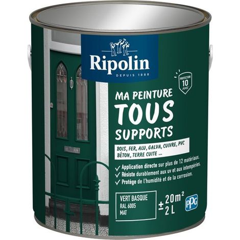 Mehrzweckfarbe - Basque-Grün - RAL 6005 - Matt - Ripolin - 2L