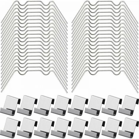 100Pcs Clips de Vitrage pour Serre Inclure 50Type W Serre Pinces en Acier Inoxydable et 50 Clips de Type Z pour Vitre de Serre (1/5)