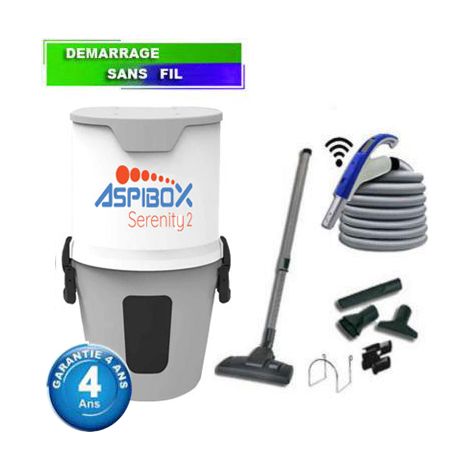 Centrale d'aspiration hybride Aspibox Serenity2 - Garantie 4 ans - Surface jusqu’à 300 m² - Set de nettoyage (1/5)