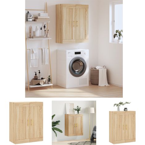 Holzwerkstoff - vidaXL Wandschrank Sonoma-Eiche 69,5x34x90 cm Holzwerkstoff - Wandmontage (1/5)