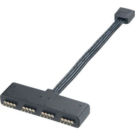 Computer Anschlusskabel [1x RGB LED Stecker - 4x RGB LED Buchse] 0.10 m Schwarz Akasa (1/4)