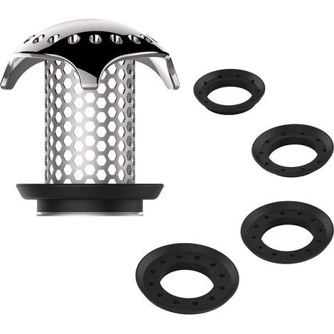 Filtre à Baignoire Attrape Cheveux Filtre en Acier Drain Hair Catcher Inoxydable pour drain de douche,tailles de drain de 3.5cm à 4.5cm,4 caoutchouc - Acier Inoxydable 304. (1/5)