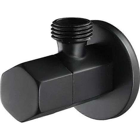 [RM] Robinet d'arrêt noir, robinet d'angle, inverseur en laiton, robinet de toilette, raccord pour douchette, accouplement en laiton massif, montage sur robinet. (1/5)