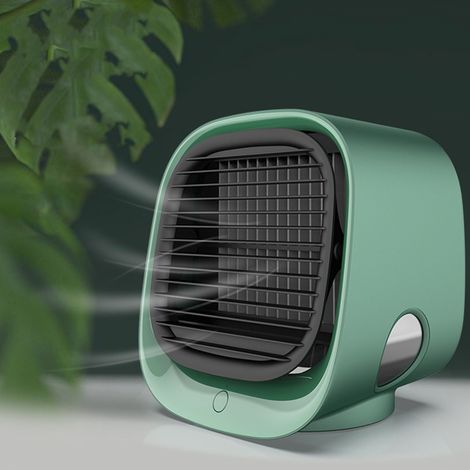 Ventilateur brumisateur portable mini rechargeable USB pour bureau, rafraîchissant et idéal pour la maison et le bureau (vert) (1/5)