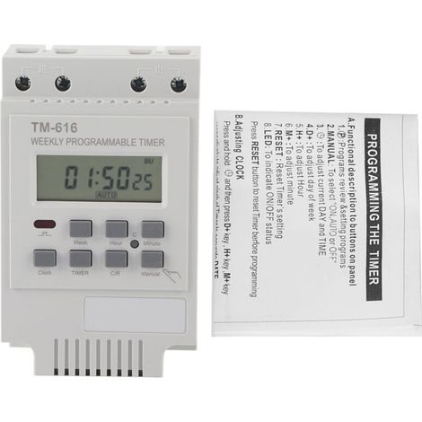 Interrupteur Minuterie Numérique 12V Programmable Intelligent Durable (Blanc)