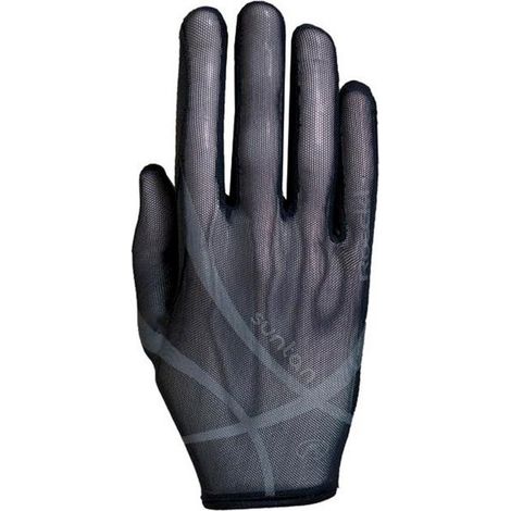 Guanti equitazione Laila estivo in maglia suntan leggero e arioso per un'ottima presa sulle redini: 7,5, Nero (1/4)