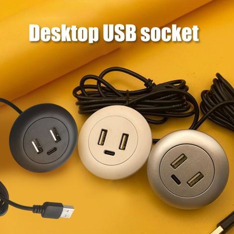 Chargeur de bureau USB TYPE-C intégré, prise pour meubles (1/4)