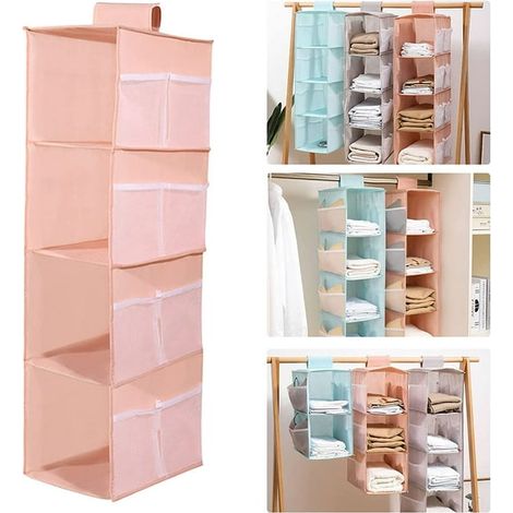 Étagère suspendue de rangement pour armoire, organiseur pliable robuste, penderie murale pliante pour vêtements, rangement familial pratique, couleur lotus (1/5)