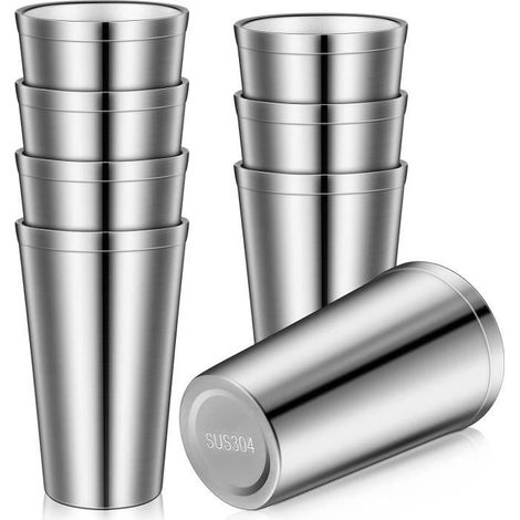 Chope en acier inoxydable - YSTP - 500ml - Empilable - Incassable - 8Pcs (1/4)