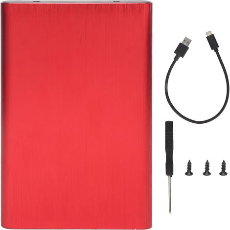 Boîtier disque dur externe 2.5 pouces SATA USB Type-C 10Gbps, haute vitesse, étui portable pour disque dur avec indicateur LED rouge (1/5)