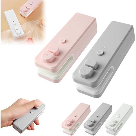 2 pièces mini scelleuse thermique multicolore, clip fermeture sac snack, machine mise sous vide portable pour conservation aliments (1/5)