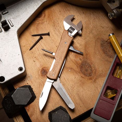 Multitool Kikkerland Mini Holz verstellbarer Schraubendreher