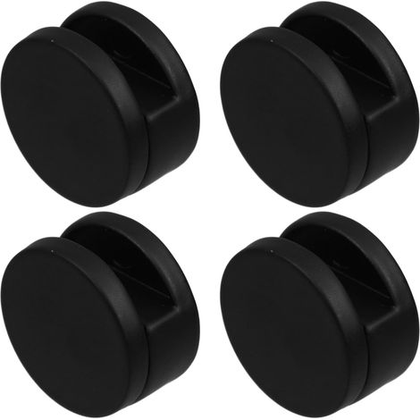 Clips de fixation robustes en alliage de zinc pour miroirs - Lot de 4 fixations murales pour miroirs en verre - Supports noirs durables pour une installation facile (1/5)