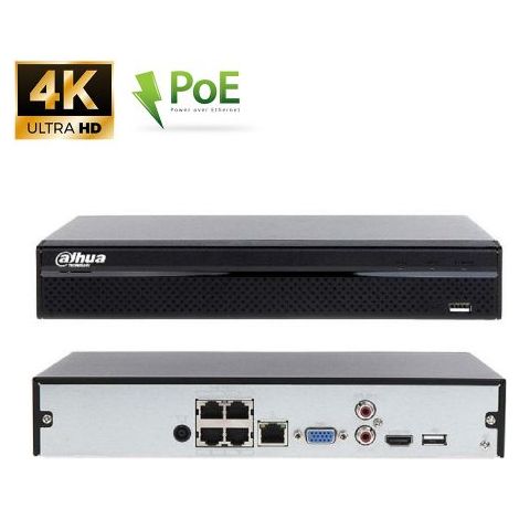 Dahua NVR 4 canali ultra HD IA 12MP Onvif Poe - NVR2104HS-P-I (4K)