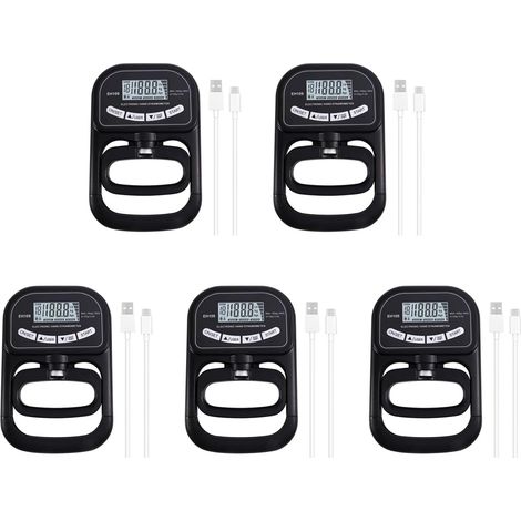 5X Dynamomètre à Main 265 Lb / 120 Kg - Entraîneur de Force de Préhension - Testeur Électronique de Force de Préhension de la Main - Renforceur de Préhension (1/5)