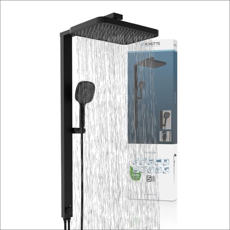 Schütte LA PALMA Pommeau de Douche Colonne Effet Pluie - Noir (1/5)