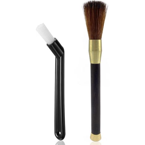 Pinceaux Machine à Expresso, 2pcs Brosse de Nettoyage pour Moulin à Café à Poils Durs avec Brosse de Nettoyage Expresso à Poils Souples Barista Home Kitchen Bean Grain Coffee Tool Set (1/5)